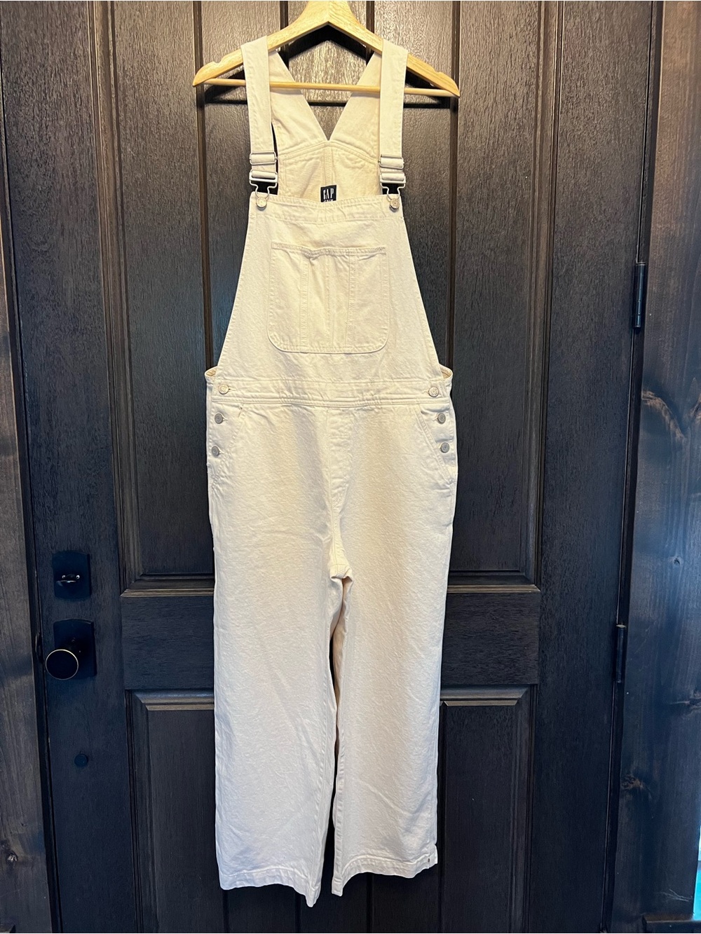 GAP Women's Cream Denim Overalls - Light Neutral